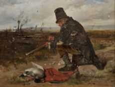 Erskine Nicol RSA ARA (1825-1904) Oil on panel Male figure duck shooting, signed and dated 1852