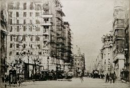 William Walcot (1874-1943) Etching Marsham Street, London, signed lower right, framed and glazed,
