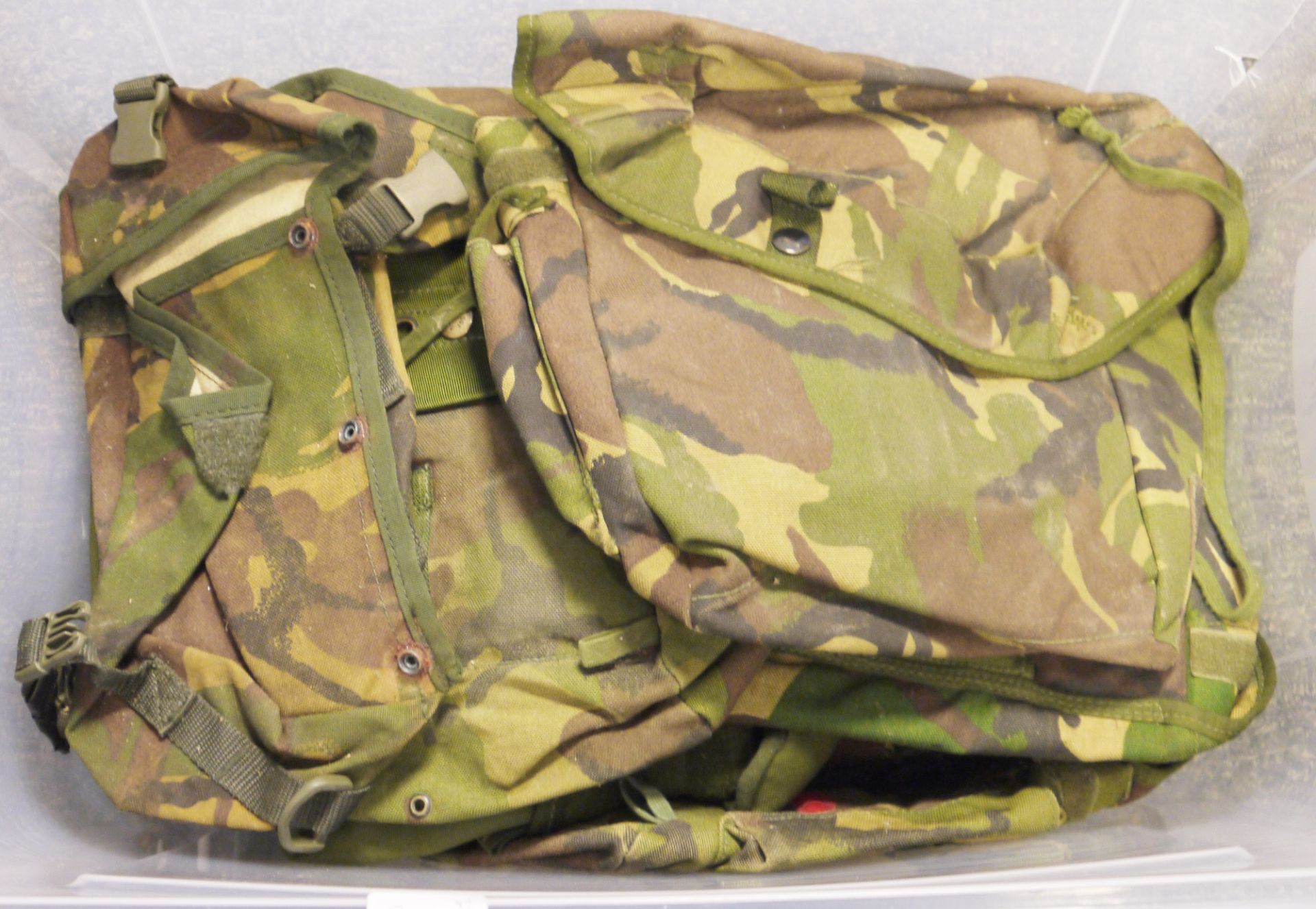 Collection of mainly Army issue camouflage canvas ammunition bags, backpacks, other bags and other - Image 2 of 3