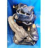 Large collection of black and brown ankle length lace-up boots and shoes (5 boxes)