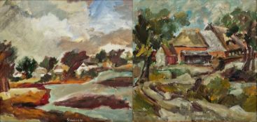 Gerhard Reinisch (b. 1936) Oil on board Countryside landscape, signed to the bottom and dated