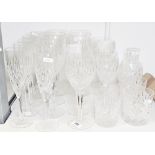 A Stuart crystal cut glass part table service, etched marks, cut with diamonds and lenses,