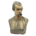 George Anderson Lawson (Edinburgh 1832-1904) painted plaster head and shoulders bust of a middle
