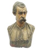 George Anderson Lawson (Edinburgh 1832-1904) painted plaster head and shoulders bust of a middle