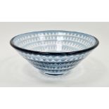 Mid-century Orrefors 'Ariel' glass bowl by Edvin Ohstrom, cased in blue and clear glass, with