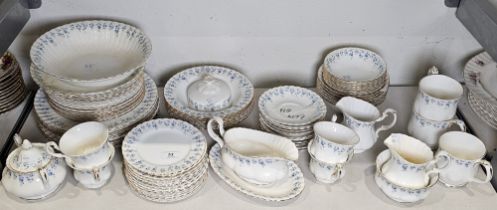 Royal Albert bone china Memory Lane pattern part dinner-service, printed blue marks, fluted and