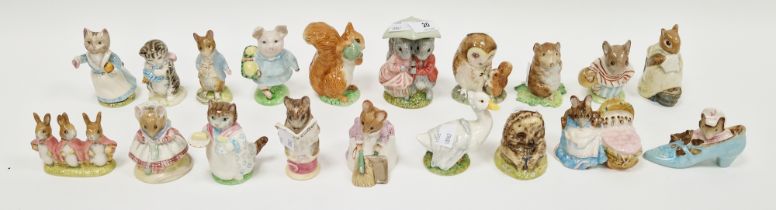 Group of Beswick Beatrix Potter figures, printed brown marks, including: Goody & Timmy Tiptoes,