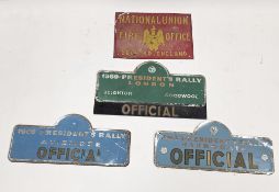 ' National Union Fire Office, Bedford, England ' tin fire mark sign with raised yellow lettering