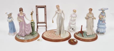 Royal Doulton bone china figure of Lucy, HN3858; three Franklin Mint limited edition porcelain