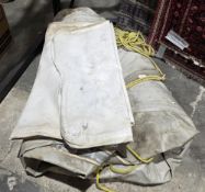 Vintage 'Quicksilver' inflatable dinghy with two wooden oars