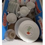 Mixed lot of ceramics and glassware including Royal Worcester Evesham mugs and bowls, another