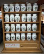 Set of Franklin Mint 'Gloria Concepts Inc' porcelain spice jars and covers, variously named for
