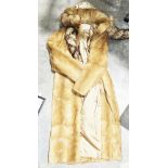 Box of vintage fur coats including fox fur hooded coat by Edel Pelz, a fur stole, a dinner jacket,