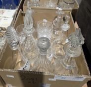 Six boxes of assorted cut glass and other items including a silver mounted cut glass cylindrical
