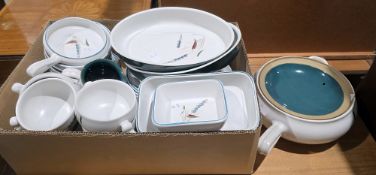 Denby Greenwheat pattern dinner service to include casserole dish