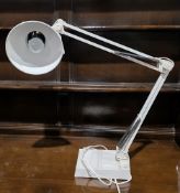 White metal and plastic anglepoise lamp