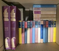 Two bound volumes of Punch 1939 and 1944, red cloth with gilt titles, Whitaker's Almanac for 1968, a