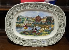 Masons ironstone angling series 'The Bailiff' meat plate