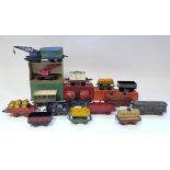 Quantity of Hornby 0-gauge rolling stock and accessories to include boxed 42224 No.20 side tipping