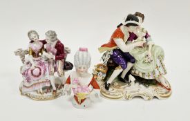 Two late 19th/early 20th century German porcelain figure groups in the Meissen-style, one with