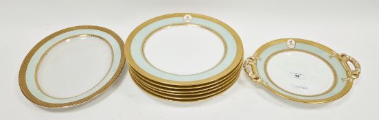 --Lot Withdrawn-- Minton porcelain armorial pale-green ground part dinner-service, impressed