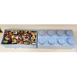 Large quantity of part-built Lego sets with instructions in Lego shaped containers to include Star