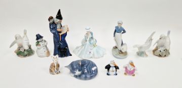 Collection of Royal Copenhagen figures and models, 20th century, various printed, painted and