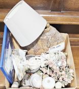 Collection of ceramic, pottery, glassware, glass and other items including six Italian maiolica