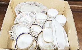 Collection of ceramics including a part early 20th century George Jones crescent tea service, a part