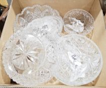 Large collection of clear glass, moulded glass and other glassware including drinking glasses, cased