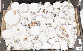 Collection of crested souvenir china, mainly Goss, including model of an army water bottle,