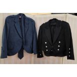 Gent's kilt suit to include kilt, black dress jacket with matching waistcoat and silver-coloured