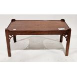 Mahogany coffee table in the Chippendale manner, the rectangular top with raised moulded edge, on