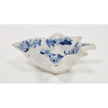 Staffordshire pearlware leaf-shaped pickle dish, early 19th century, printed no.8, transfer