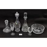Collection of boxed Waterford Crystal decanters and stoppers drinking glasses, comprising: six