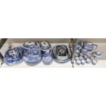 Composite Spode pottery blue and white transfer-printed Italian pattern part dinner-service and