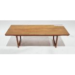 Mid-century Danish style teak coffee table, the rectangular top on U-shaped legs, 35cm high x