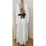 A Jean Allen white evening gown, the design 'Christina, size 36', with its original Jean Allen