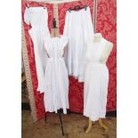 Victorian/Edwardian garments to include a full cotton petticoat, with pintuck and broderie