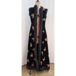 Brigitte Bardot - Jean Bouquin - a full-length sleeveless coat, velvet, embroidered with