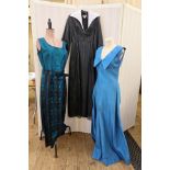 Horrockses Fashions, a raw silk maxi dresss, labelled Horrockses Fashions made in Great Britain,