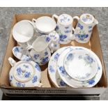 A Hammersley & Co. Cornflower pattern part tea service, including teapot, coffee pots and hot