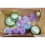 Collection of Caithness glass vases and perfume bottles, together with five early 20th century glass