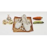 Two Royal Worcester blush ivory ground pill boxes and covers, early 20th century, printed green