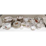 Royal Worcester Evesham pattern part dinner service and other wares, printed black factory marks,