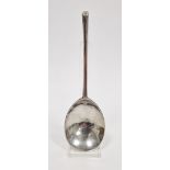 Charles I silver slip top spoon with tapering bowl, London 1636, maker Edward Hole, punched initials