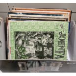 A collection of blues and guitar vinyl LP albums including John Fahey, Transfiguration of Blind