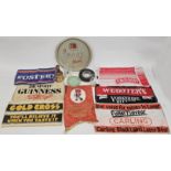 Collection of smoking and bar collectables, including five lighters, two cigarette cases, Goodyear