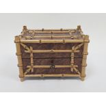 19th-century French Aesthetic-Movement perfume casket, the faux bamboo and burr wood casket with