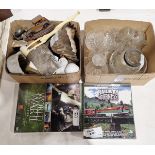 Mixed lot of collectables and glassware, including ceramic model of a native American, mid-century